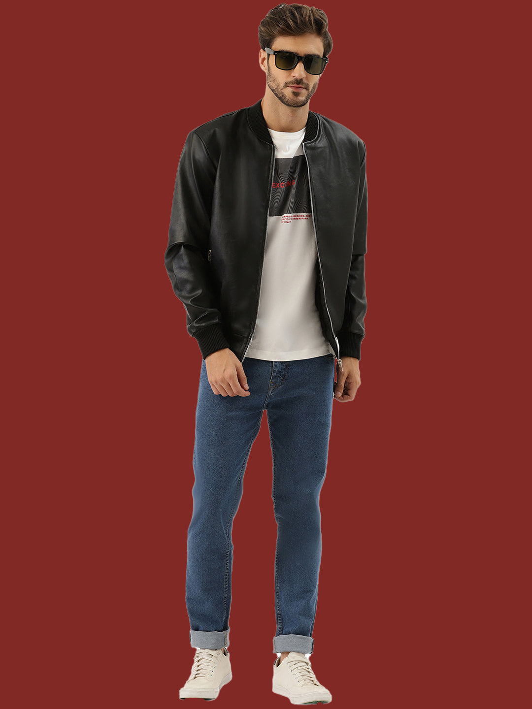 Leather Retail Men's Regular Jacket(LRELBL)