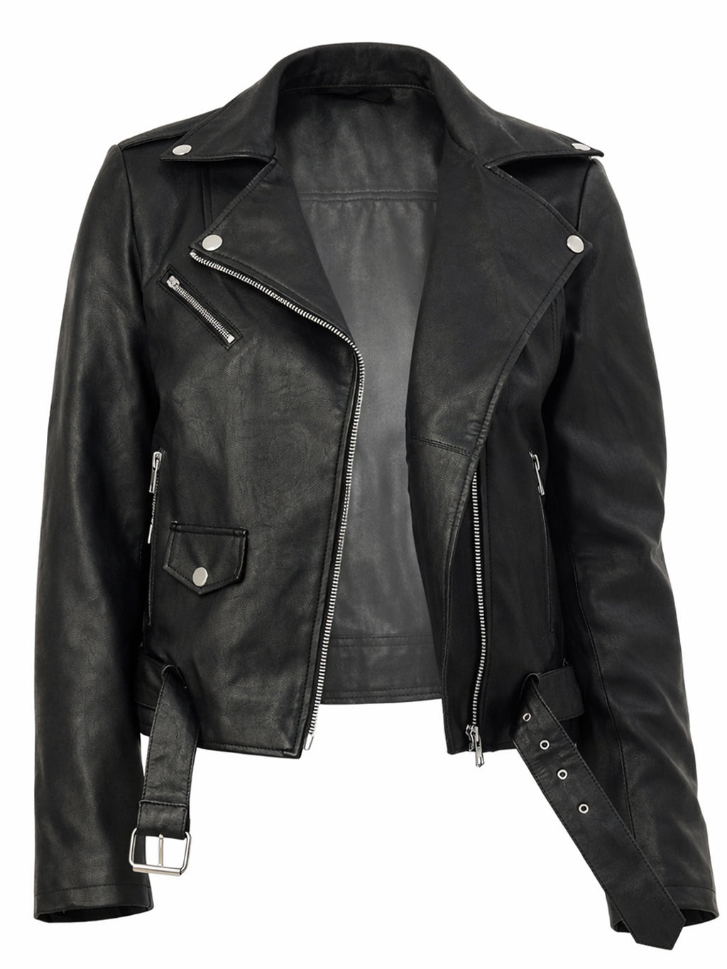 Leather Retail® Full Sleeve Solid Jacket for Women's Biker Style