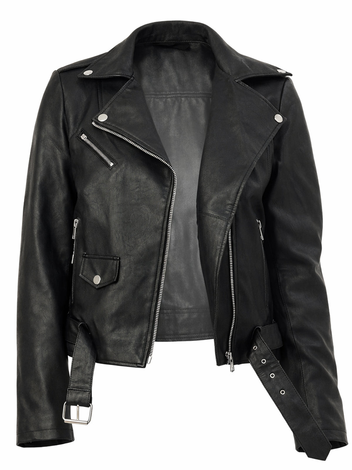 Leather Retail® Full Sleeve Solid Jacket for Women's Biker Style