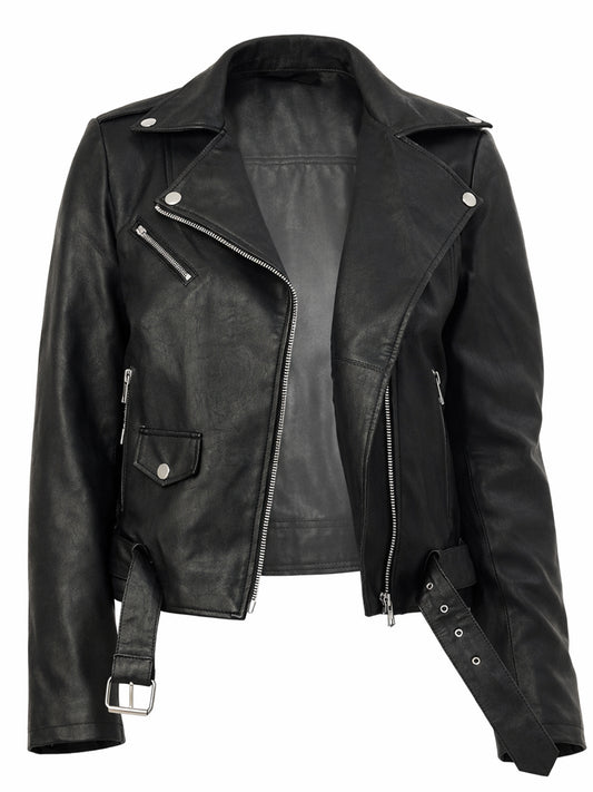 Leather Retail® Full Sleeve Solid Jacket for Women's Biker Style