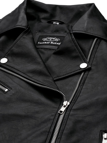 Leather Retail® Full Sleeve Solid Jacket for Women's Biker Style(LRF11BL)
