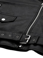 Leather Retail® Full Sleeve Solid Jacket for Women's Biker Style(LRF11BL)