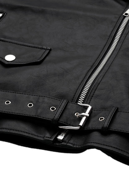 Leather Retail® Full Sleeve Solid Jacket for Women's Biker Style(LRF11BL)
