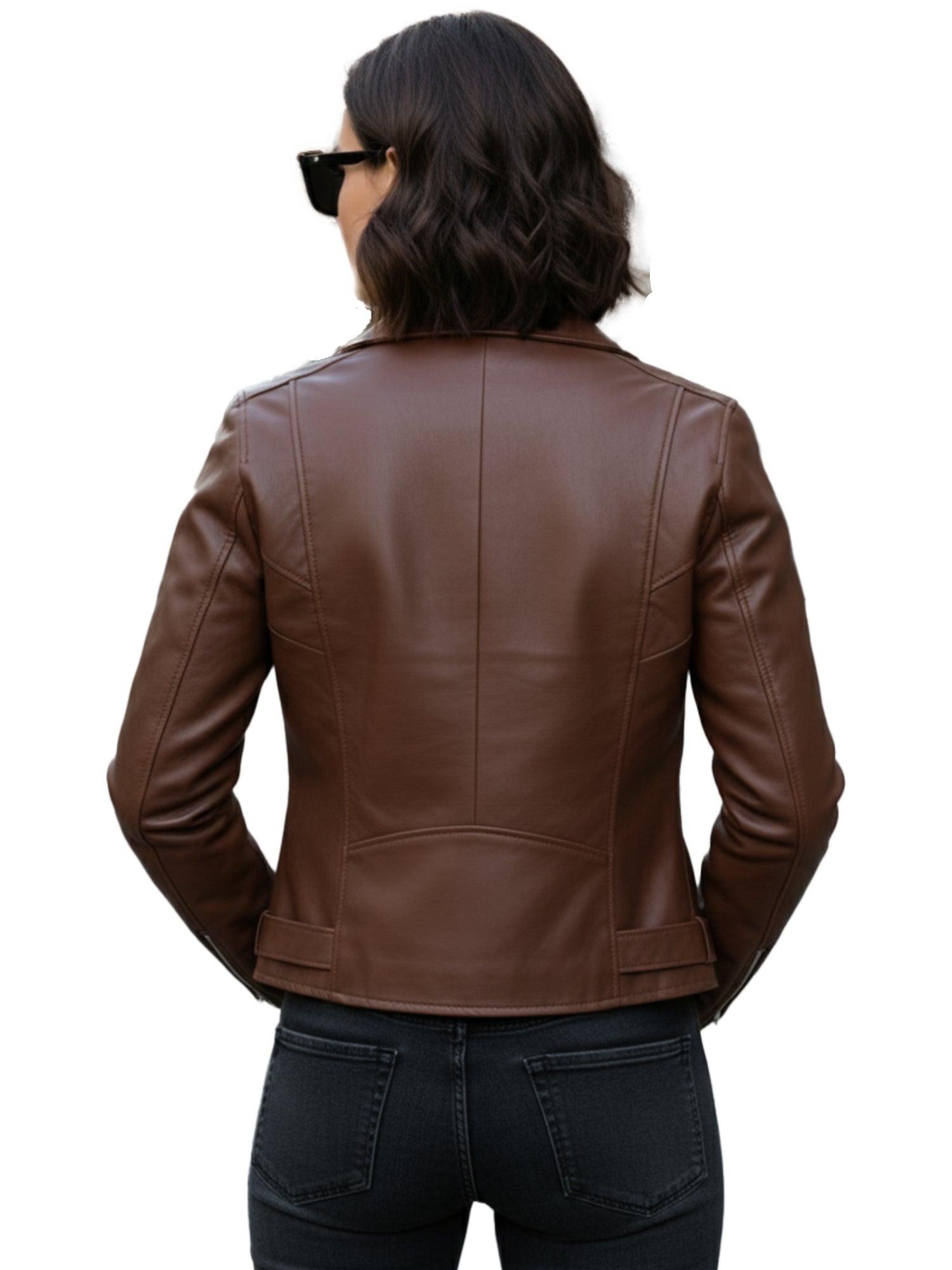 Leather Retail® Full Sleeve Solid Jacket for Women's Biker Style ( LRAIF11BR )