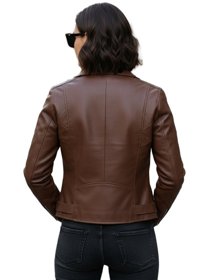 Leather Retail® Full Sleeve Solid Jacket for Women's Biker Style