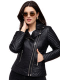 Leather Retail Faux Leather Women's Biker Jacket ( LRF30BL )