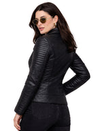 Leather Retail Faux Leather Women's Biker Jacket ( LRF30BL )