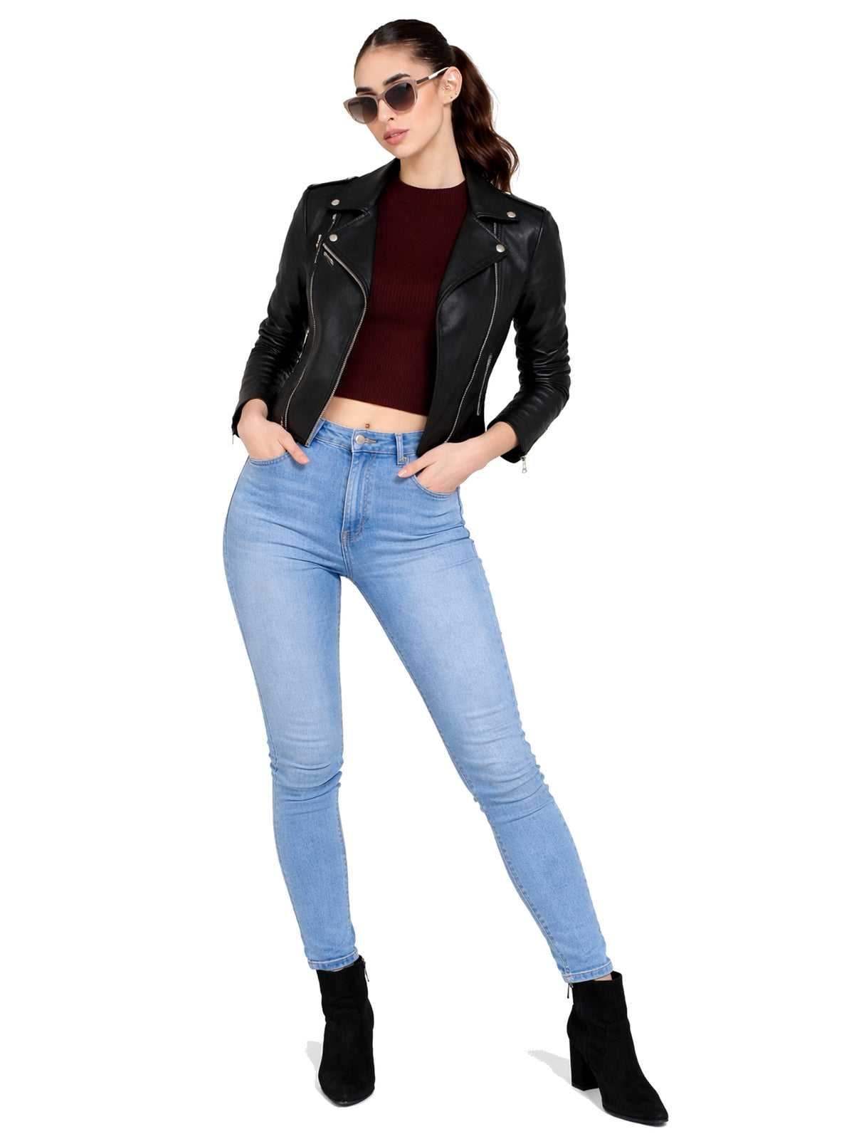 Leather Retail Women's Faux Leather Standard Length Jacket