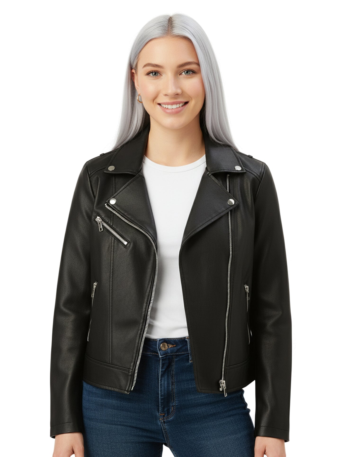 Leather Retail Women's Faux Leather Standard Length Jacket ( LRAIFRBL )