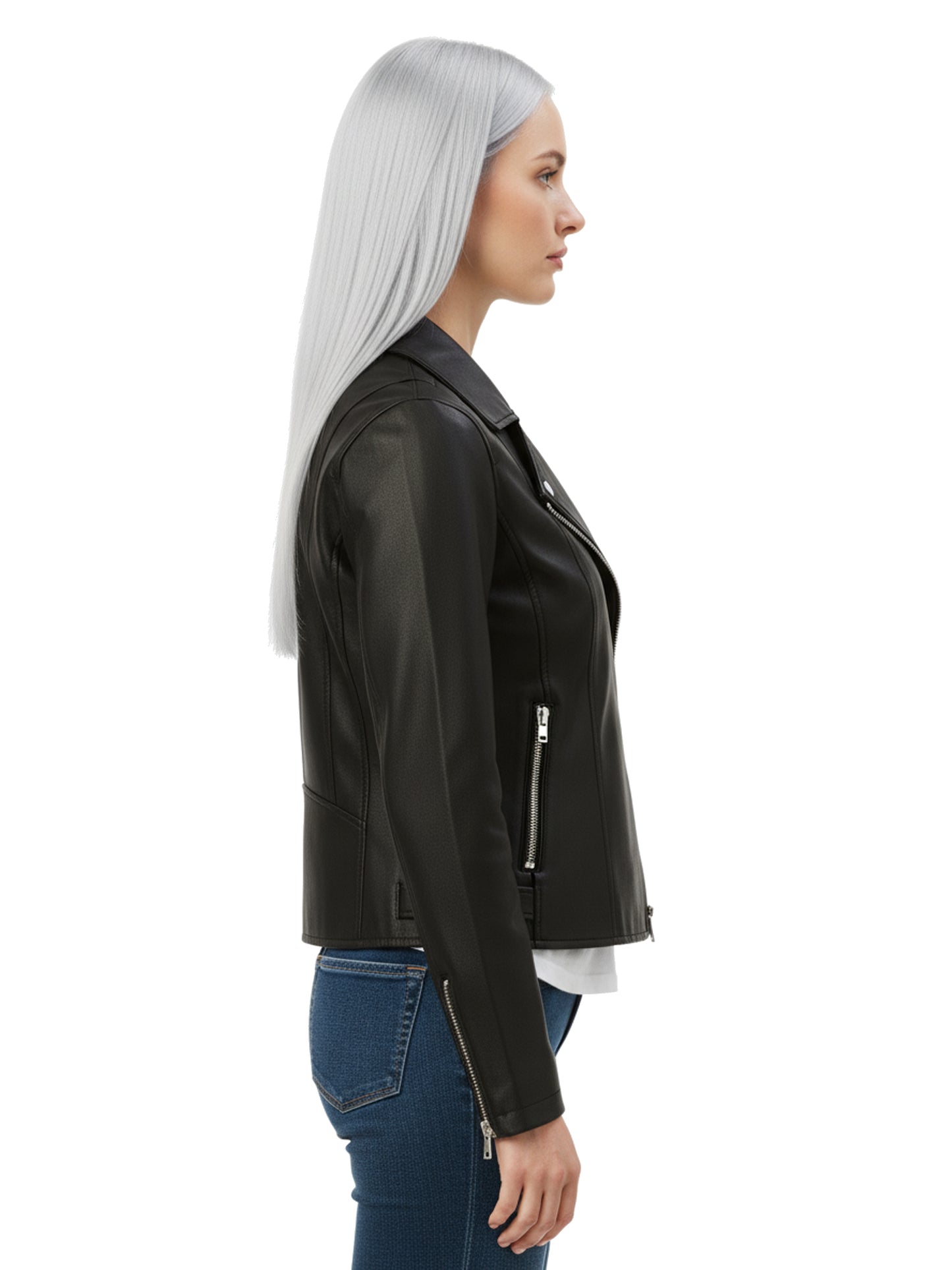 Leather Retail Women's Faux Leather Standard Length Jacket ( LRAIFRBL )