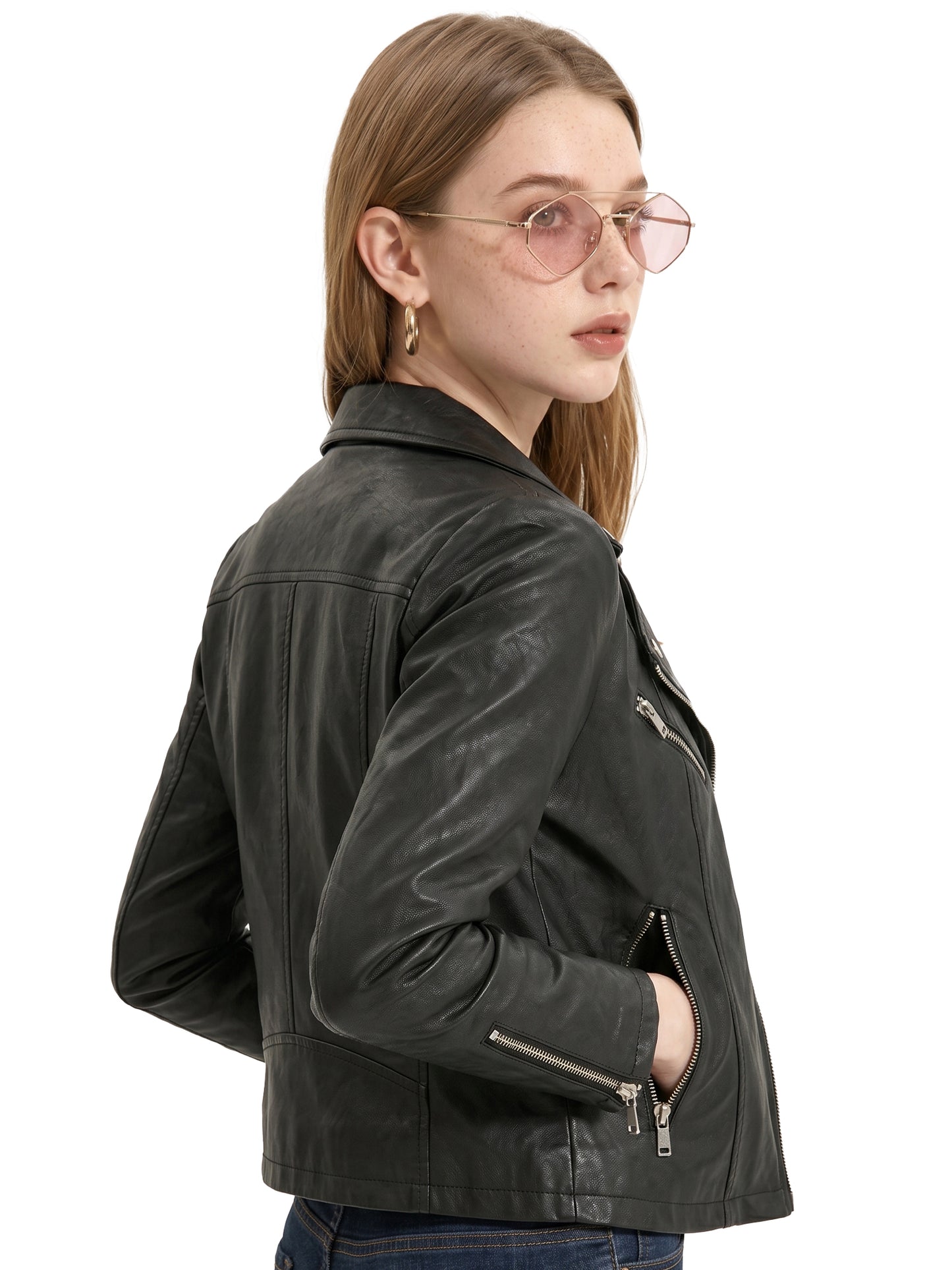 Leather Retail Women's Faux Leather Standard Length Jacket