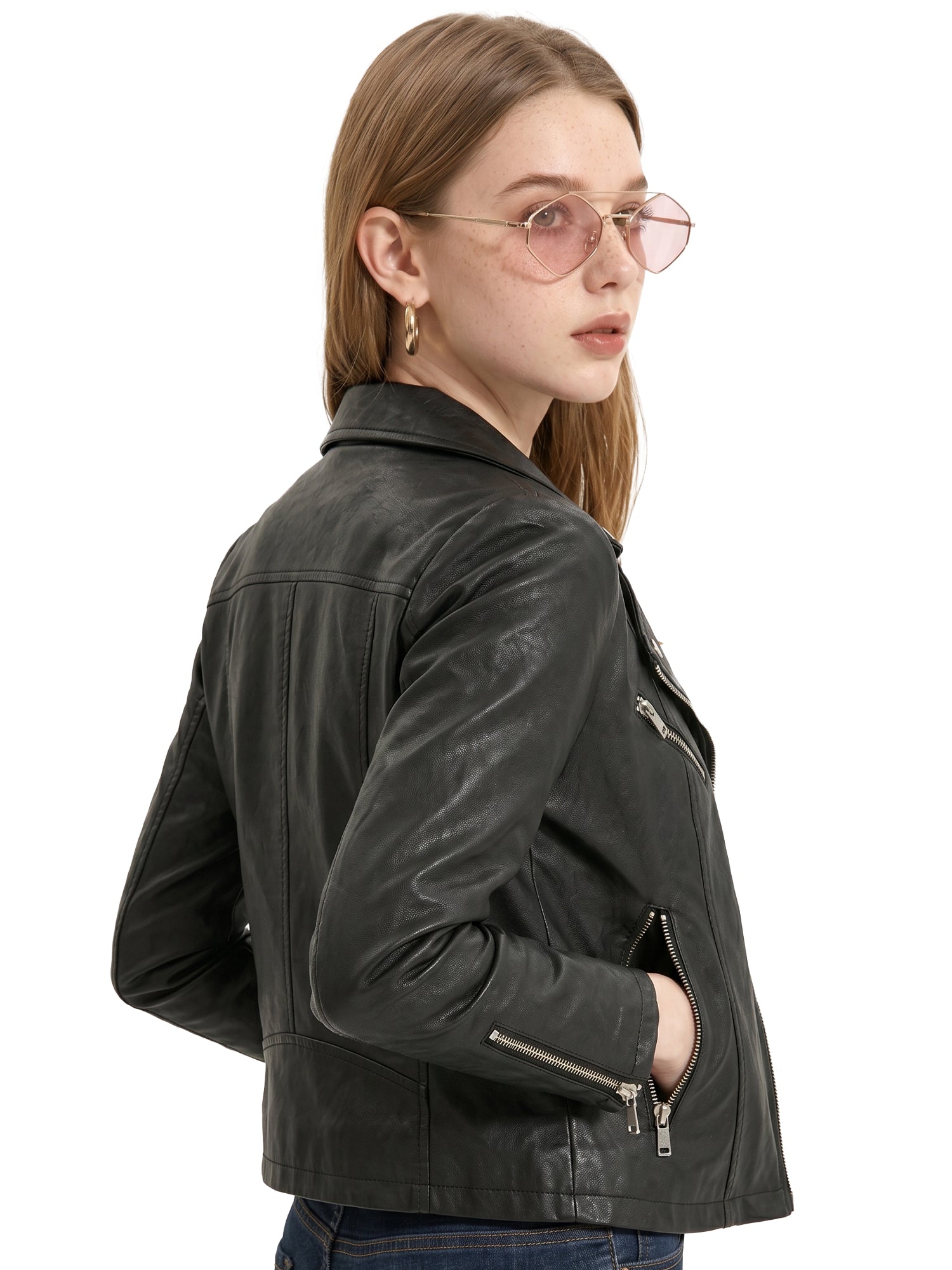 Leather Retail Women's Faux Leather Standard Length Jacket