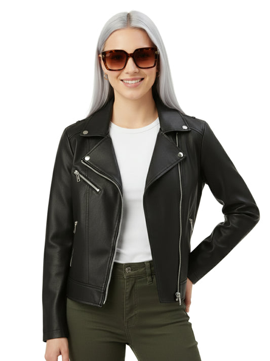Leather Retail Women's Faux Leather Standard Length Jacket ( LRAIFRBL )