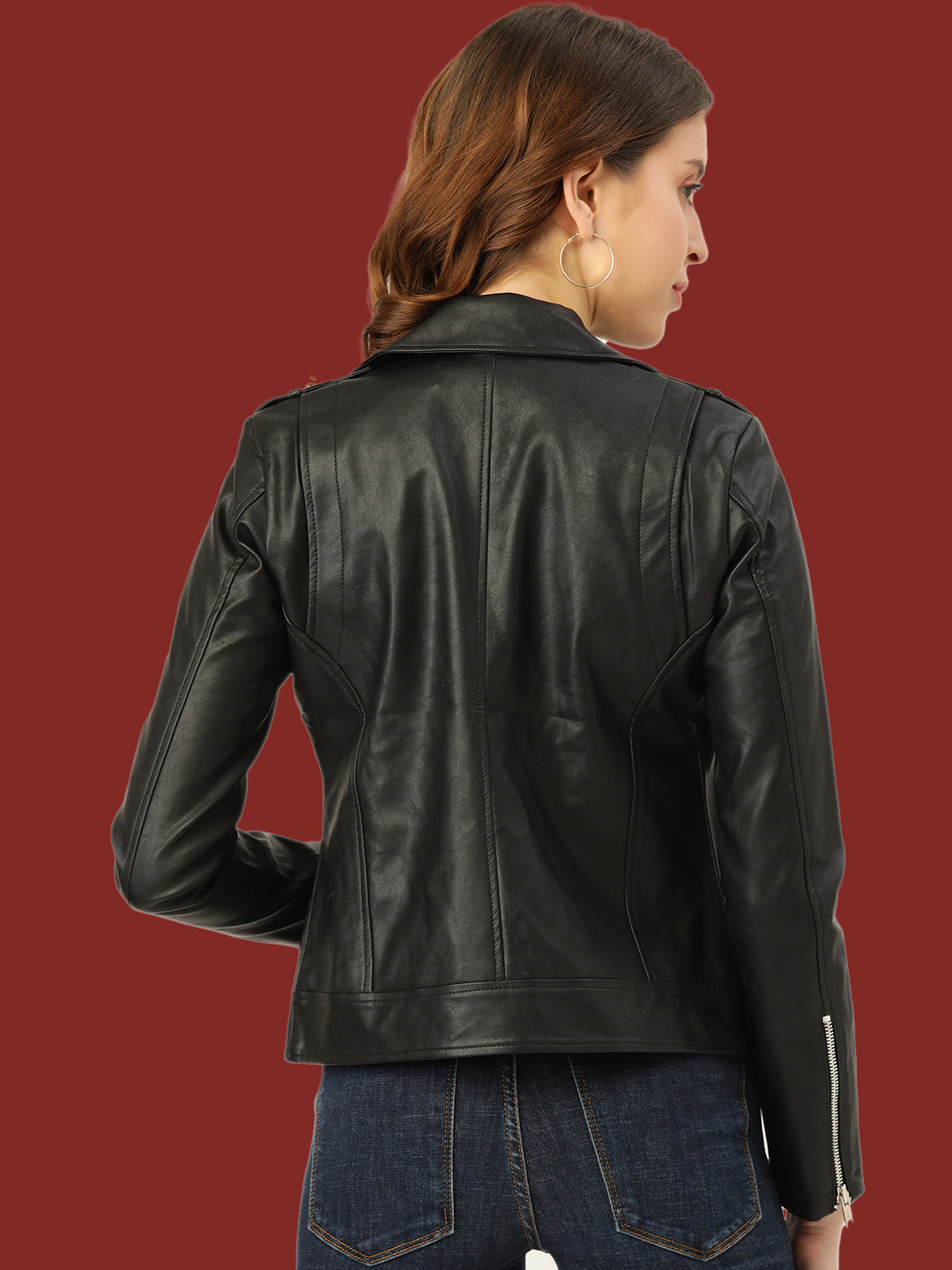 Leather Retail Women's Faux Leather Standard Length Jacket (LRFRBL)