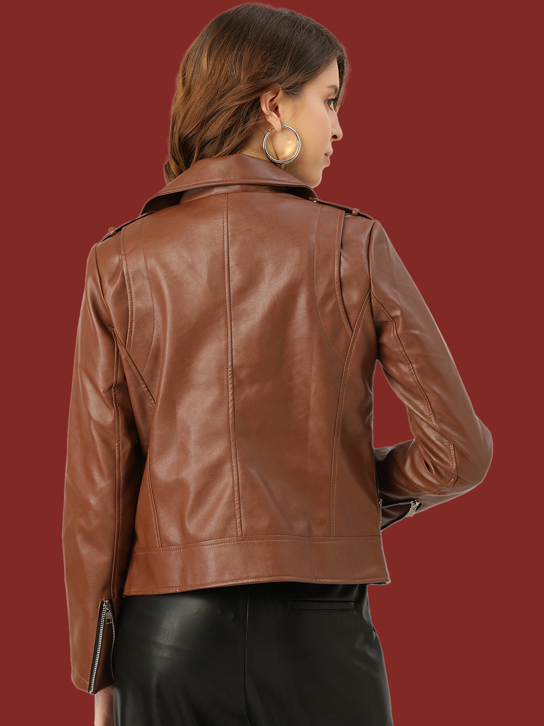 Leather Retail Women & Girls Solid Regular Jacket (LRFRBR)