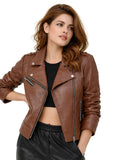Leather Retail Women & Girls Solid Regular Jacket ( LRAIFRBR )
