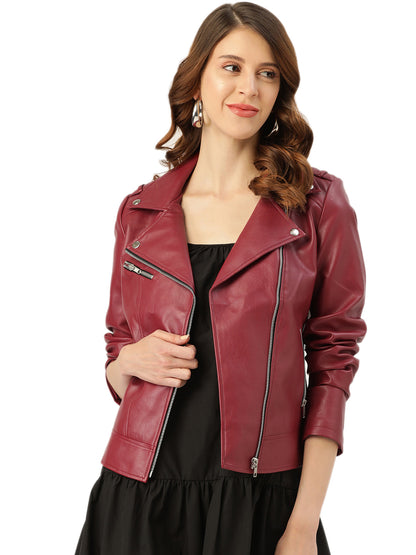 Leather Retail Women & Girls Solid Regular Jacket ( LRFRCH )