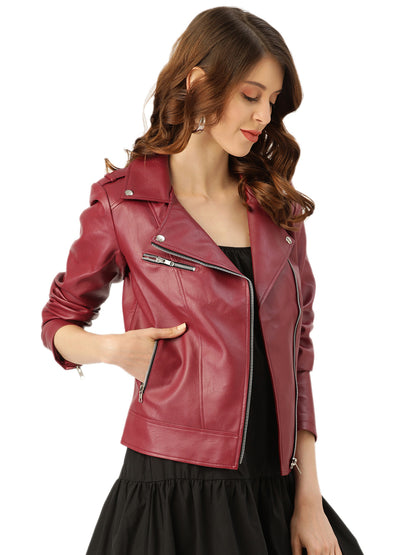 Leather Retail Women & Girls Solid Regular Jacket ( LRFRCH )
