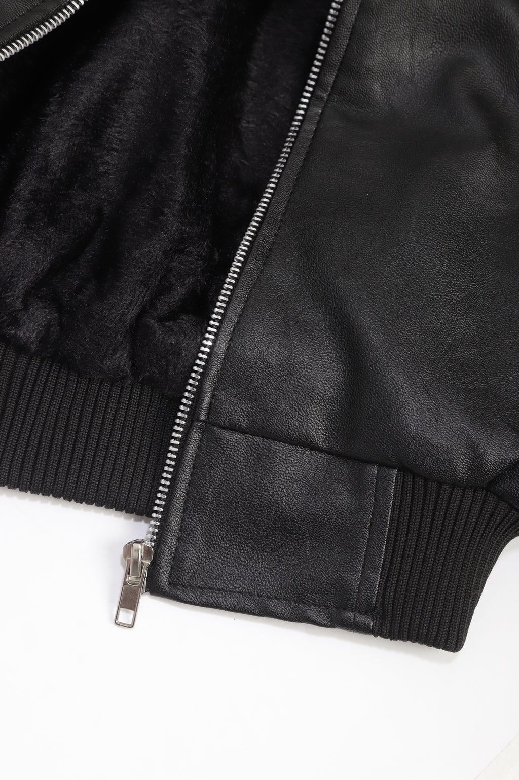 Leather Retail® Black Faux Leather Jacket for Kids( LRKDELBL )