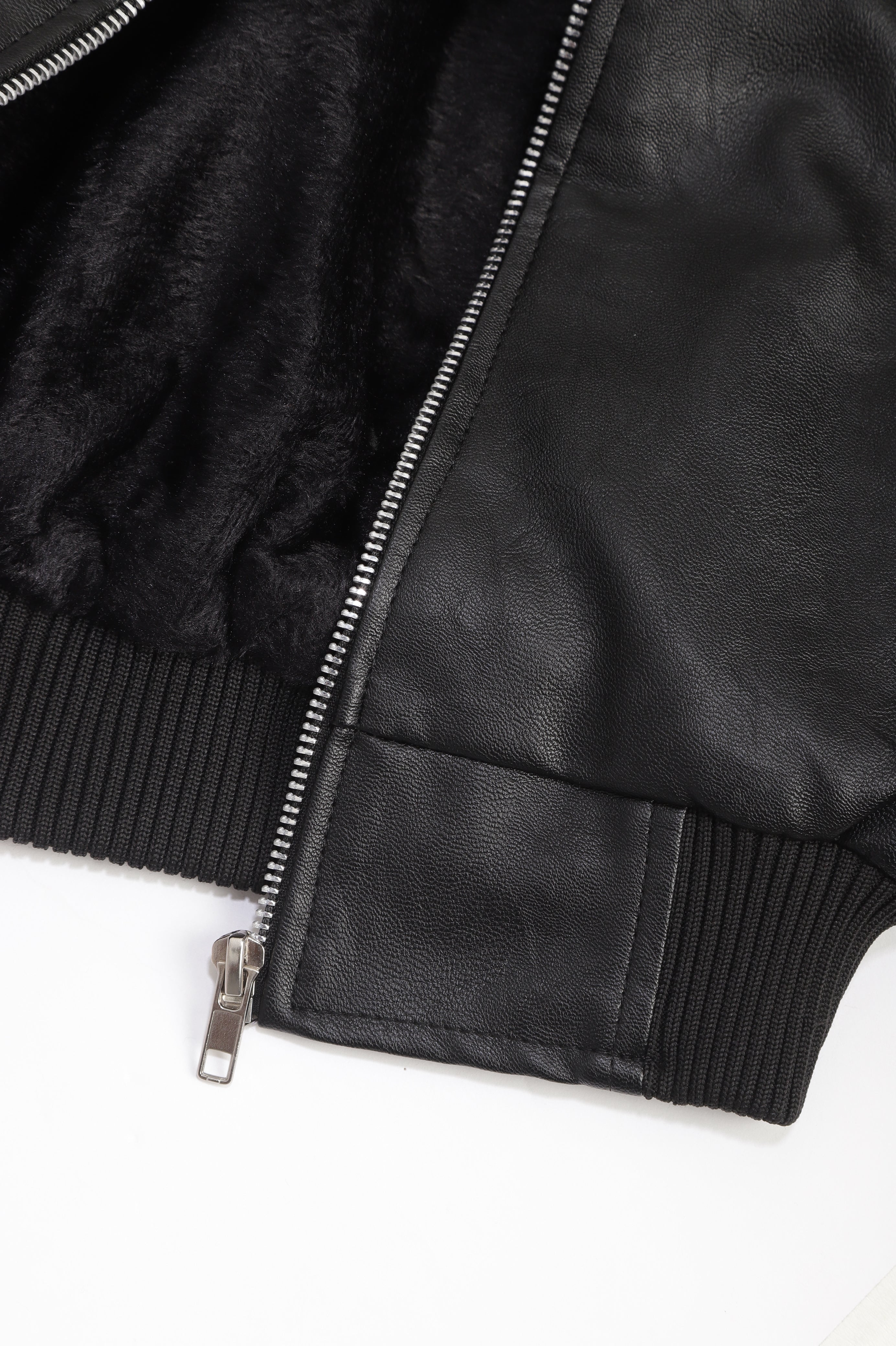 Leather Retail® Black Faux Leather Jacket for Kids( LRKDELBL )