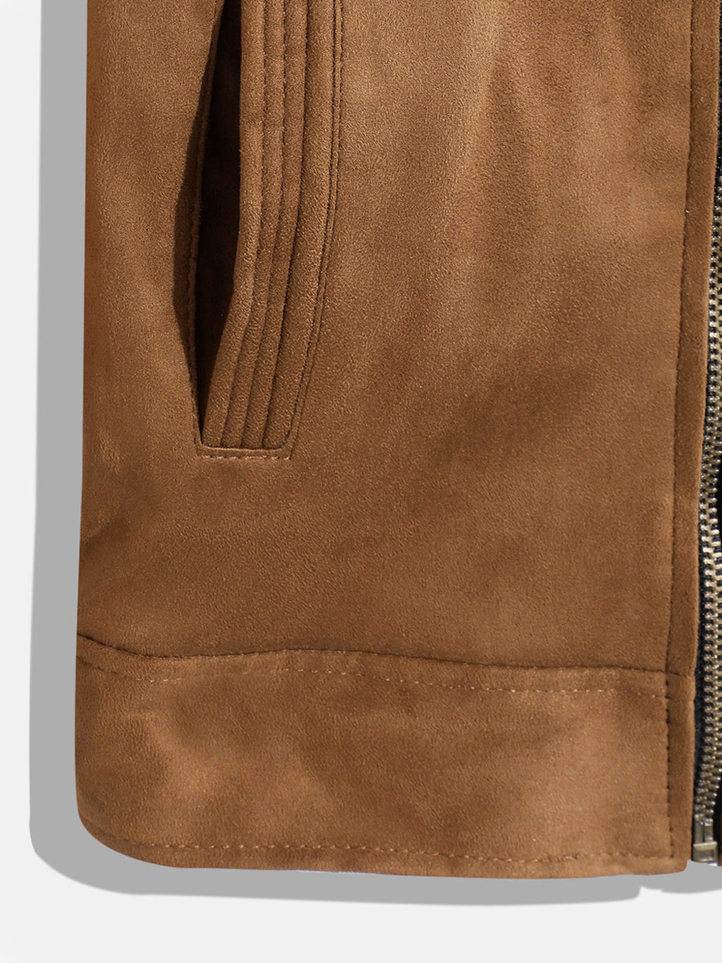 Leather Retail Kid's Brown Suede Faux Leather Jacket (LRKDSUDBRBR)