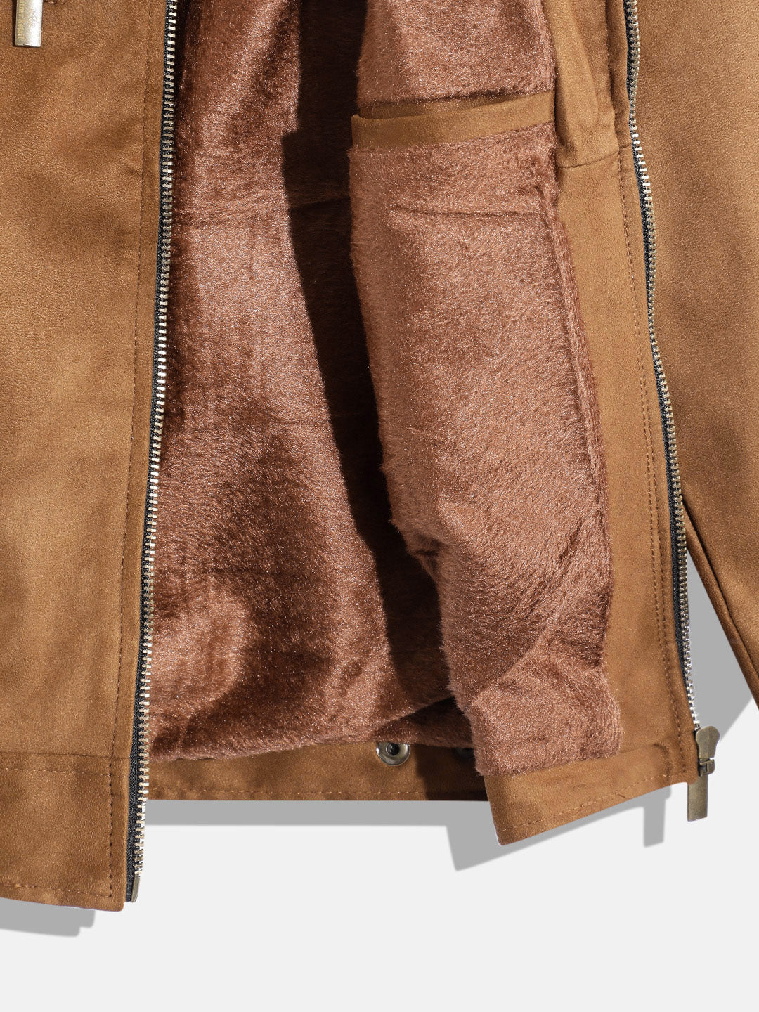 Leather Retail Kid's Brown Suede Faux Leather Jacket (LRKDSUDBRBR)
