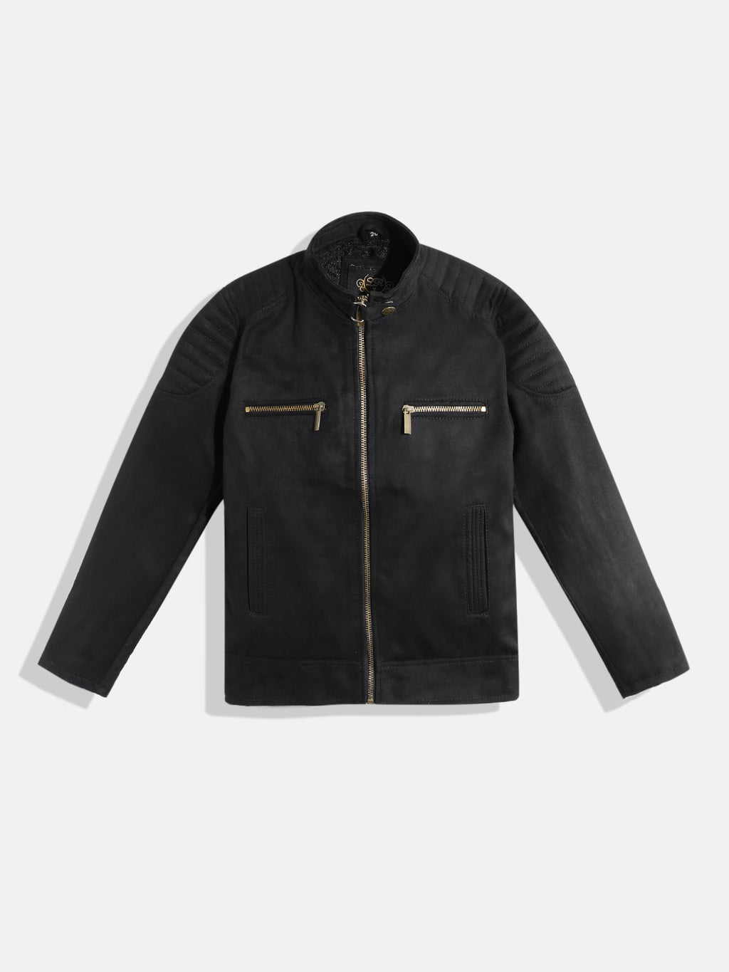 Leather Retail Kid's Black Suede Faux Leather Jacket ( LRKDSUDDEBL  )