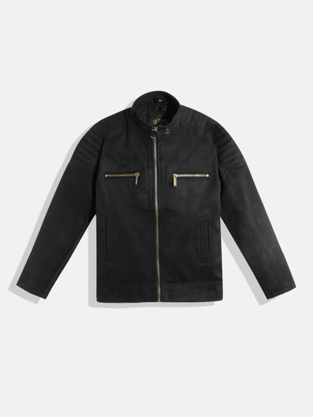 Leather Retail Kid's Black Suede Faux Leather Jacket ( LRKDSUDDEBL  )