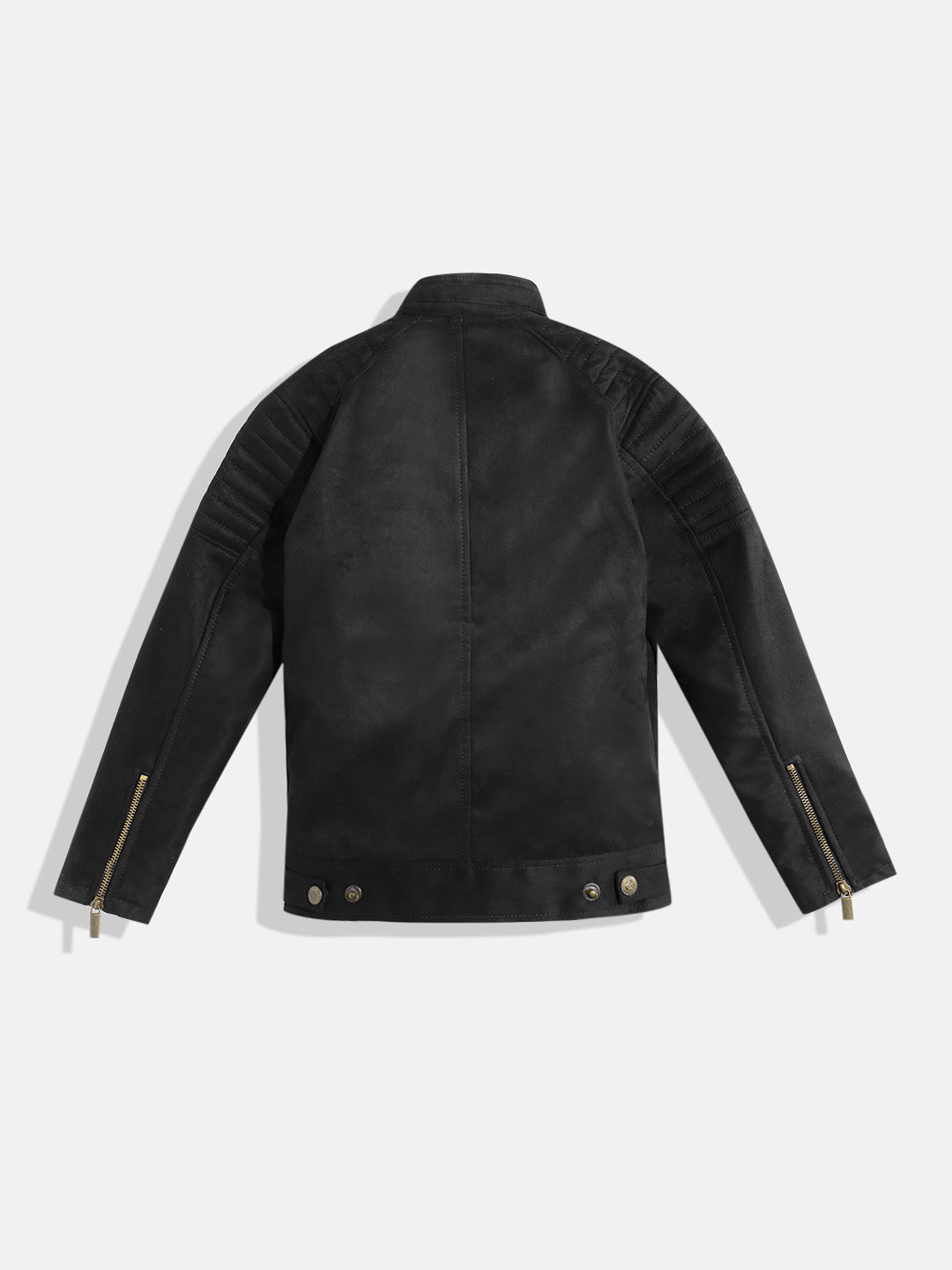 Leather Retail Kid's Black Suede Faux Leather Jacket ( LRKDSUDDEBL  )