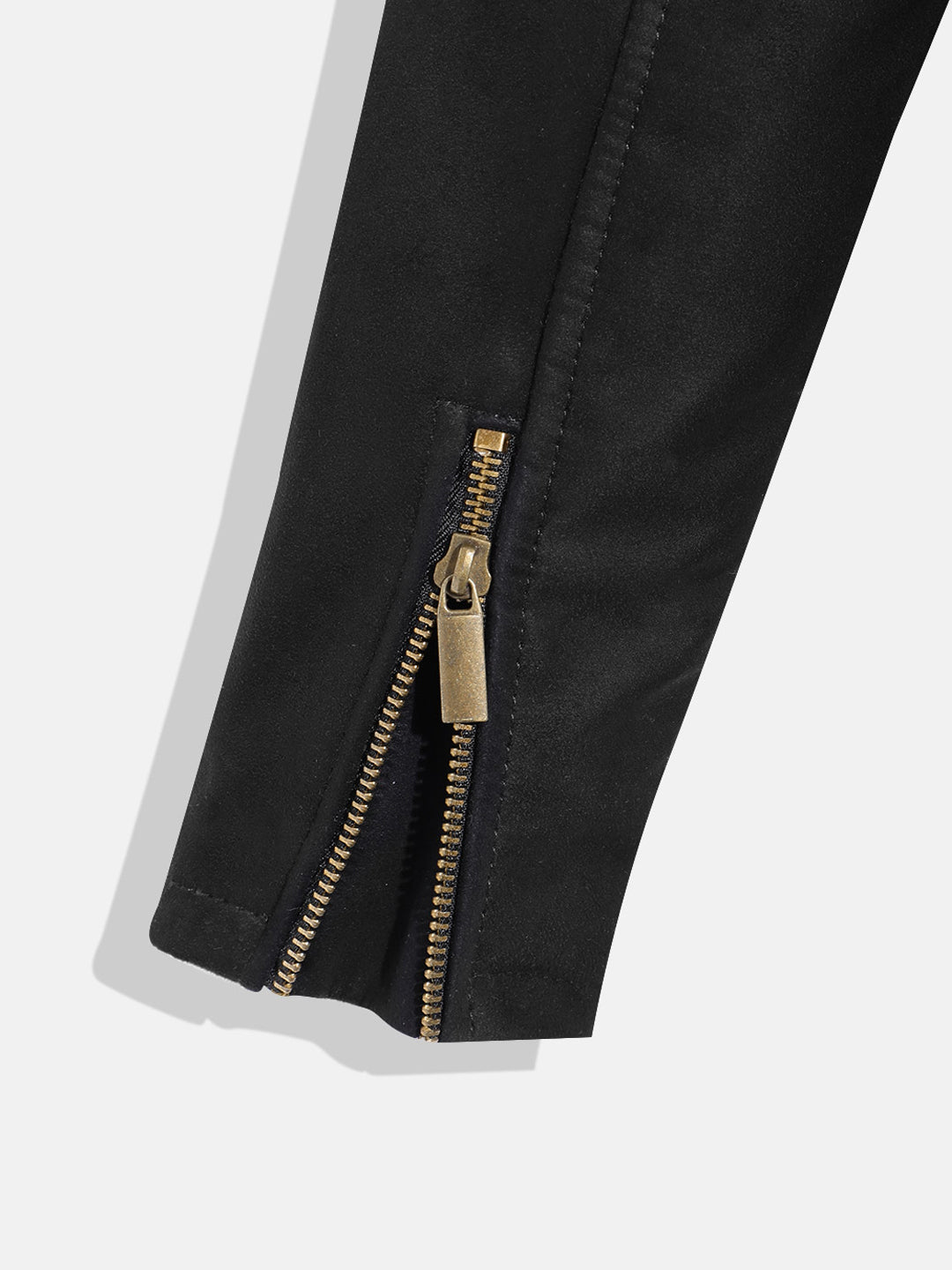 Leather Retail Kid's Black Suede Faux Leather Jacket ( LRKDSUDDEBL  )