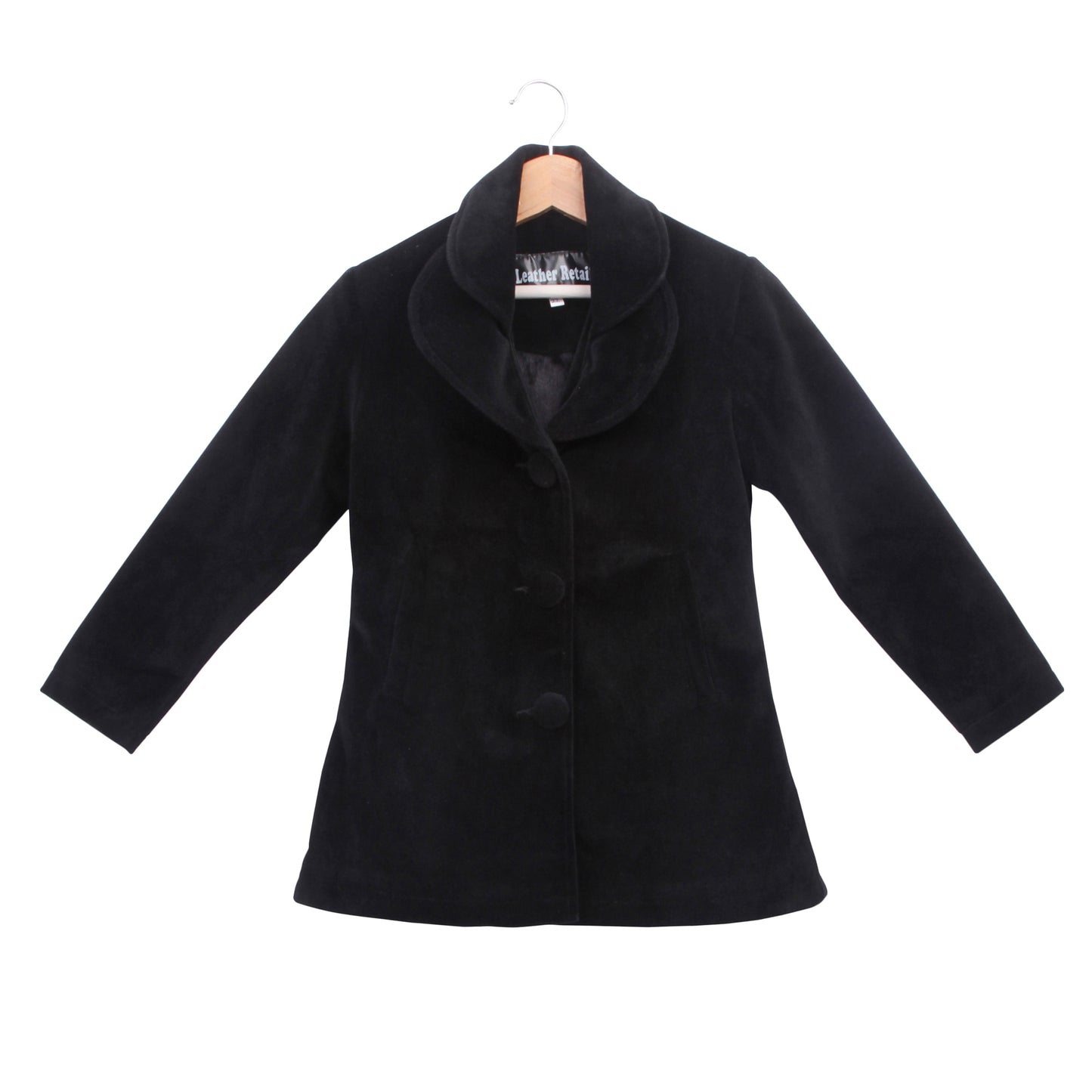 Leather Retail Kids Velvet winter jacket For Girls (LRKDVEL3BL)