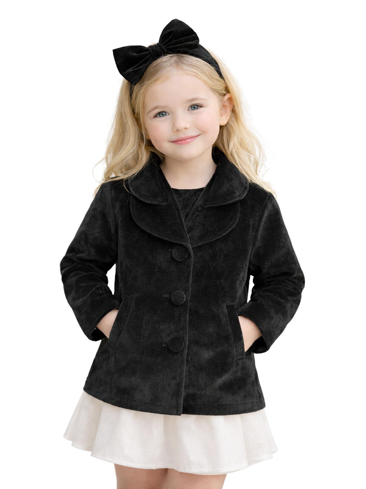Leather Retail Kids Velvet winter jacket For Girls