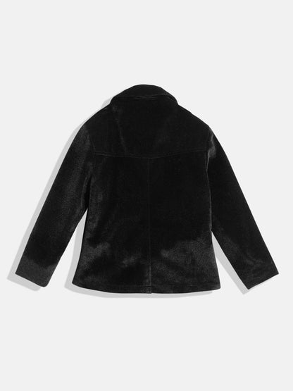 Leather Retail Kids Velvet winter jacket For Girls ( LRKDVEL3BL )