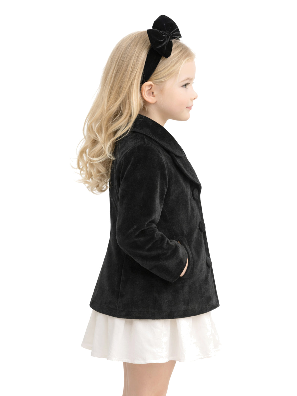 Leather Retail Kids Velvet winter jacket For Girls