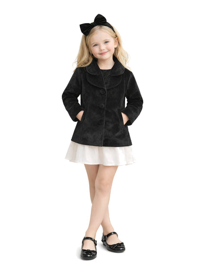Leather Retail Kids Velvet winter jacket For Girls
