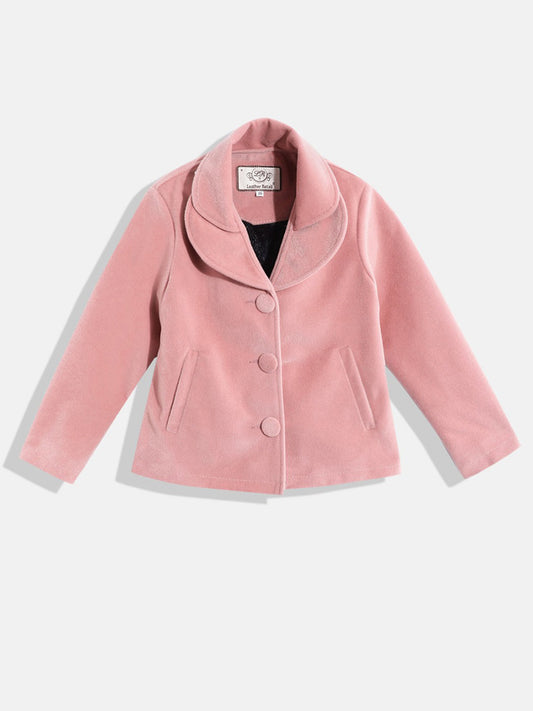 Leather Retail Kids Velvet winter jacket For Girls
