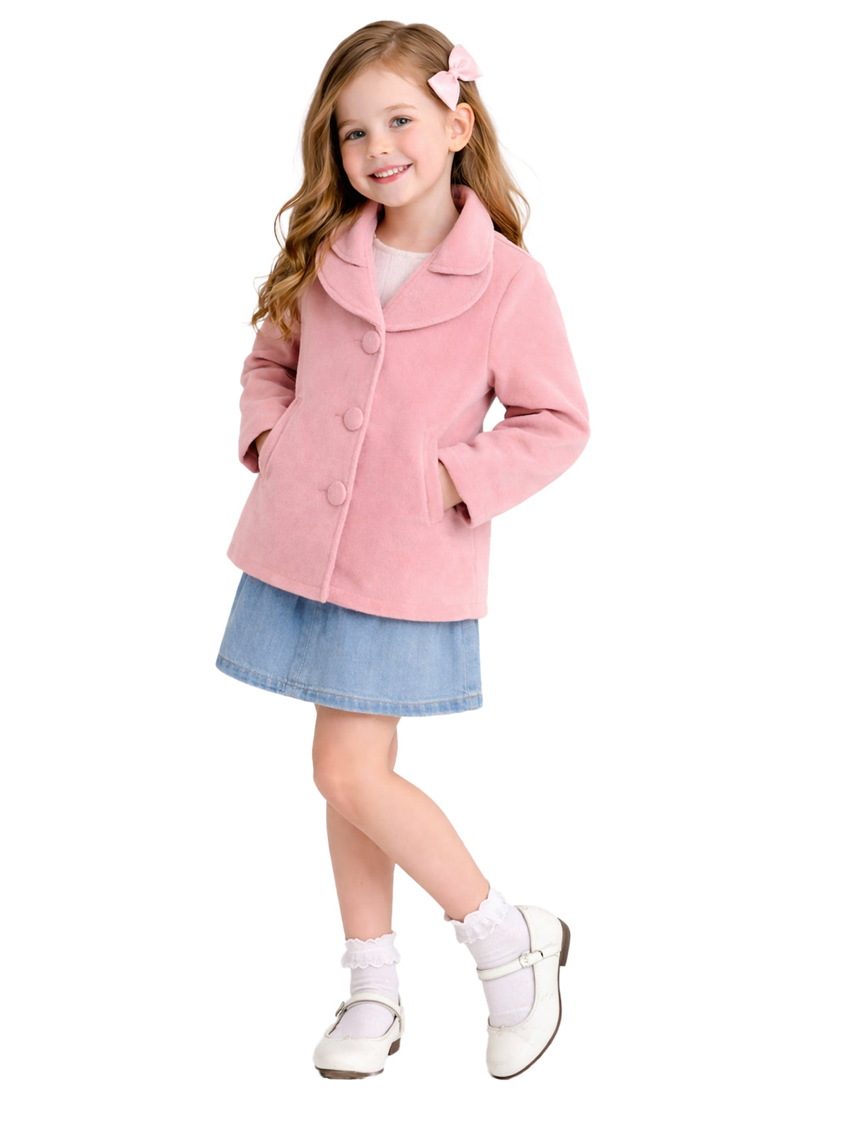 Leather Retail Kids Velvet winter jacket For Girls
