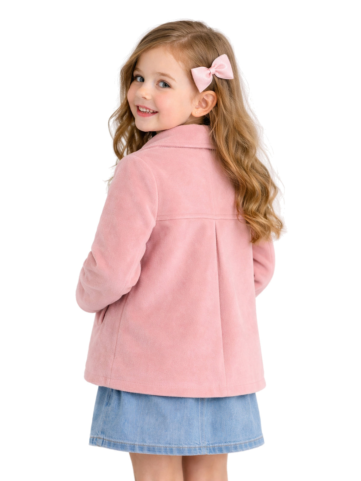Leather Retail Kids Velvet winter jacket For Girls