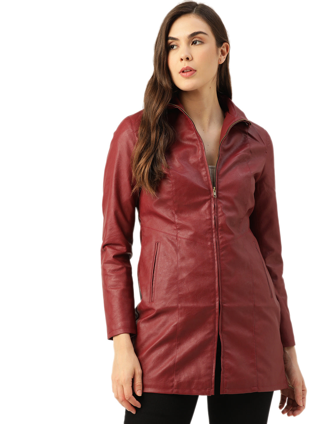Leather Retail® Full Sleeve Solid Jacket for Women's(LRLOCH)