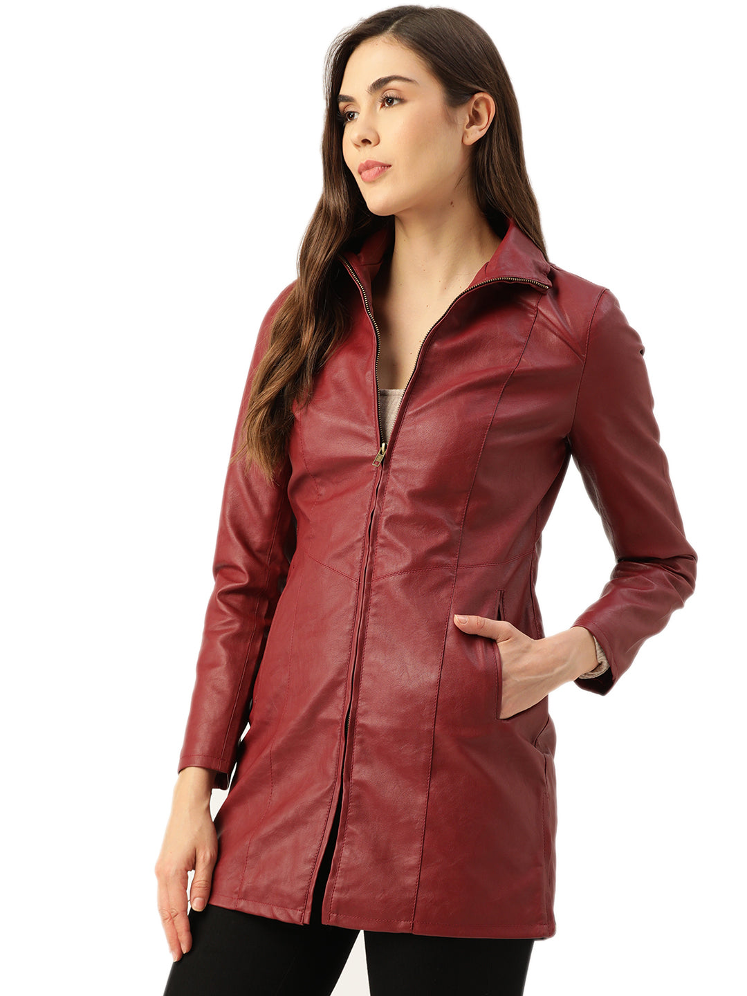 Leather Retail® Full Sleeve Solid Jacket for Women's(LRLOCH)