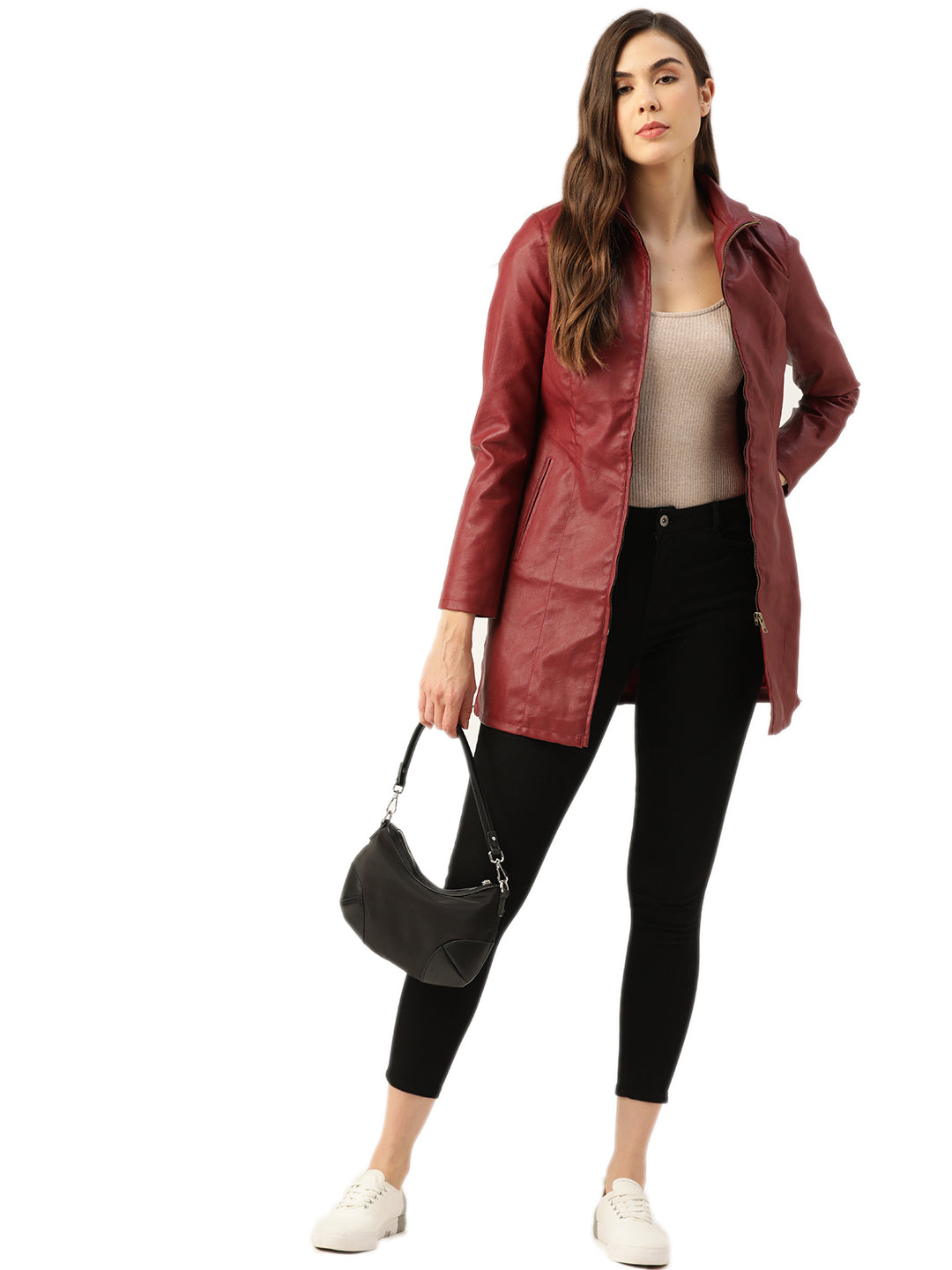 Leather Retail® Full Sleeve Solid Jacket for Women's(LRLOCH)