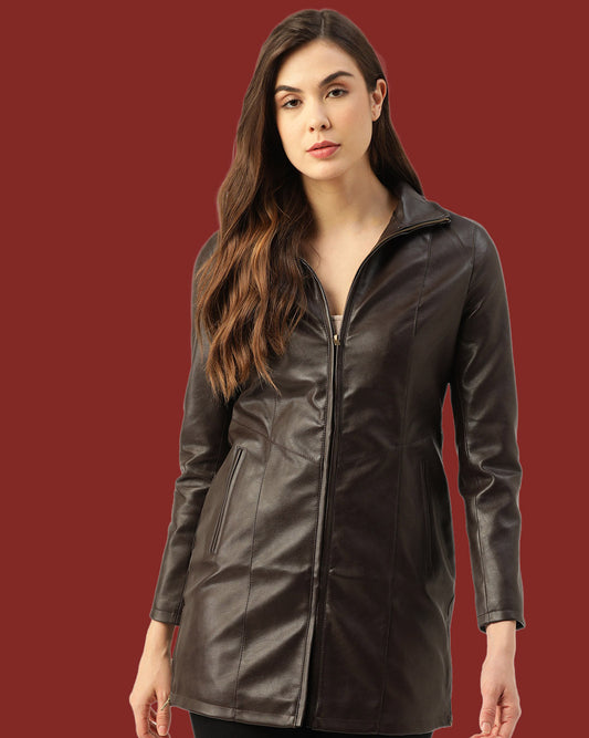 Leather Retail Women's Textured Regular Jacket(LRLOCO)