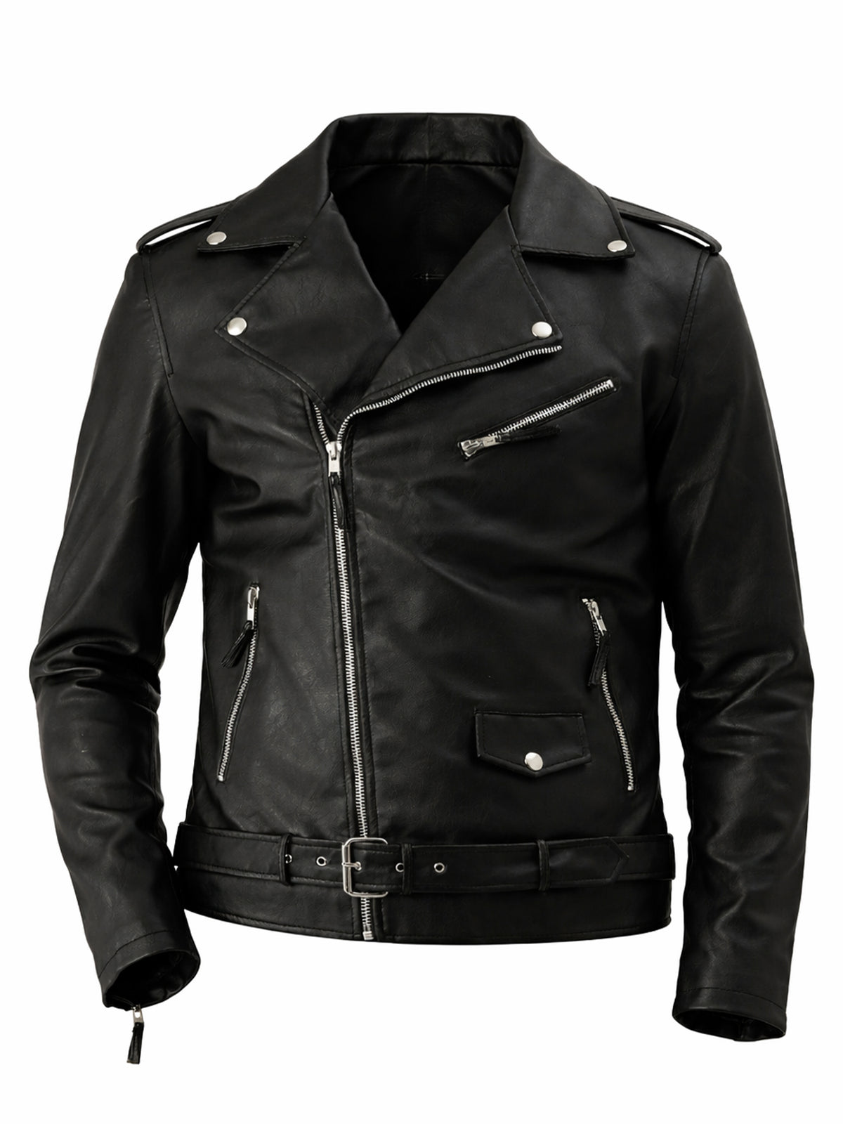Leather Retail® Full Sleeve Solid Jacket for Men's Biker Style