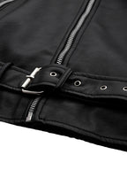 Leather Retail® Full Sleeve Solid Jacket for Men's Biker Style ( LRAIM11BL )