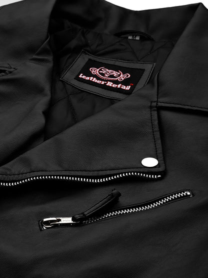 Leather Retail® Full Sleeve Solid Jacket for Men's Biker Style