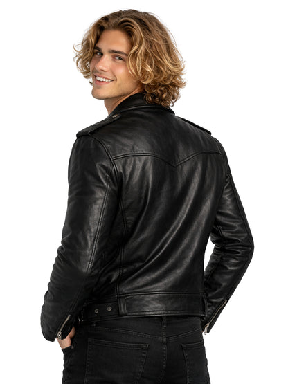 Leather Retail® Full Sleeve Solid Jacket for Men's Biker Style