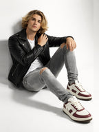 Leather Retail® Full Sleeve Solid Jacket for Men's Biker Style ( LRAIM11BL )