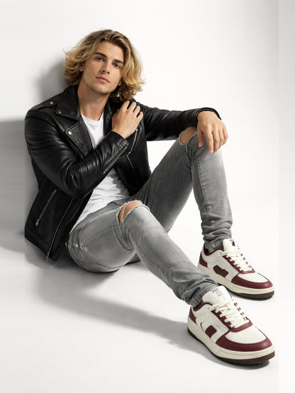 Leather Retail® Full Sleeve Solid Jacket for Men's Biker Style