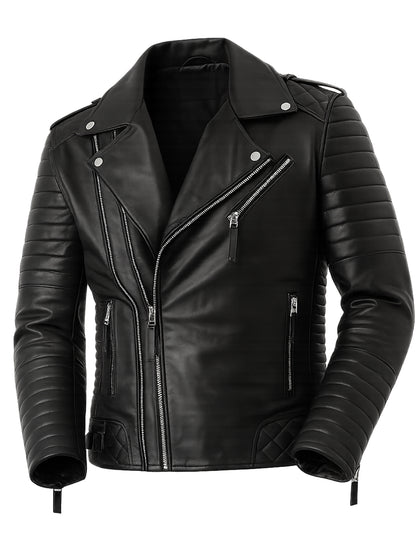 Leather Retail® Men's Faux Leather Motorcycle Fashion Biker Style