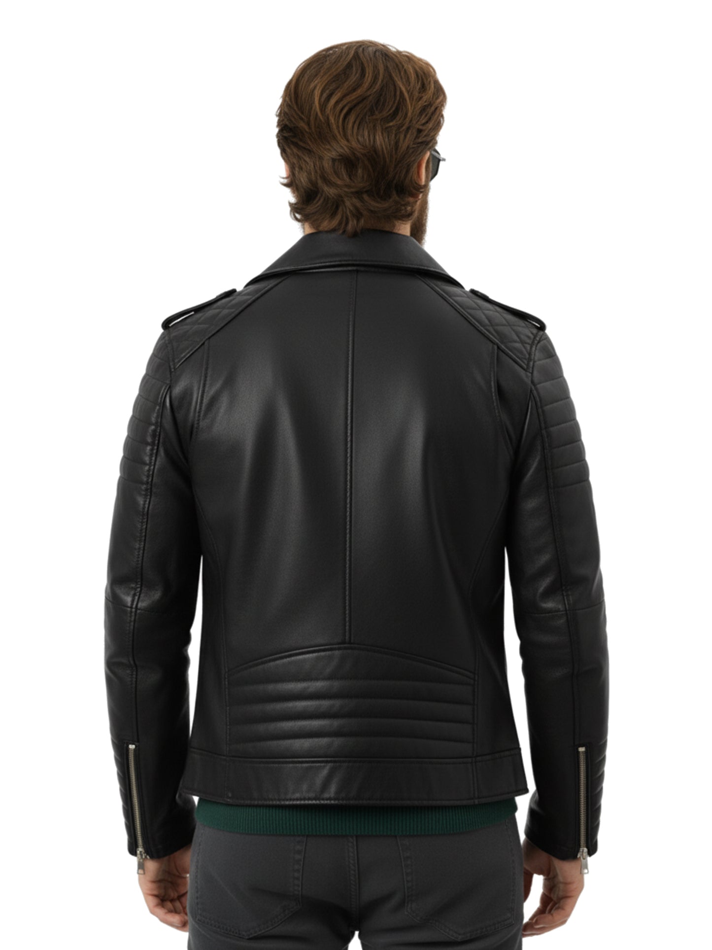 Leather Retail® Men's Faux Leather Motorcycle Fashion Biker Style ( LRAIM30BL )